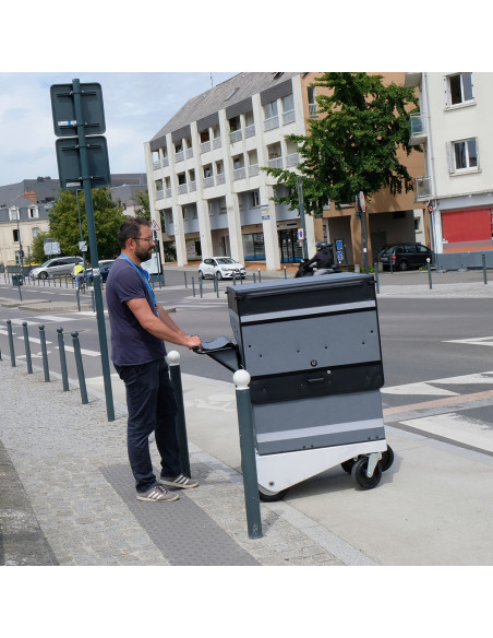 Distri LAST MILE 400 - Chariot manuel ou électrique destiné à la livraison de colis, lettres, bacs alimentaires et sacs de co...