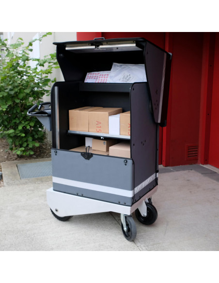 Distri LAST MILE 400 - Chariot manuel ou électrique destiné à la livraison de colis, lettres, bacs alimentaires et sacs de co...