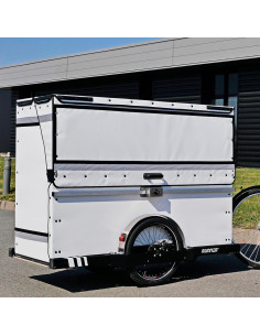 Distri P-BOX - Contenant léger pour triporteur, scooter et vélo cargo - Chariot manuel ou électrique destiné à la livraison d...